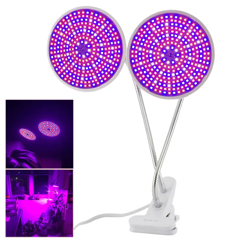 Bulb E27 Dual Lamp Lighting Set Desk Clip Holder Vegs  For Indoor Hydroponic