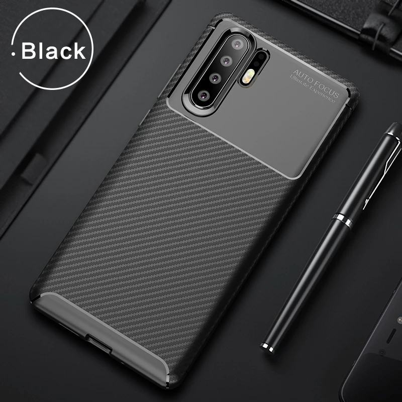 Для huawei P30 Pro Чехол из углеродного волокна ударопрочный Задняя накладка чехла ТПУ