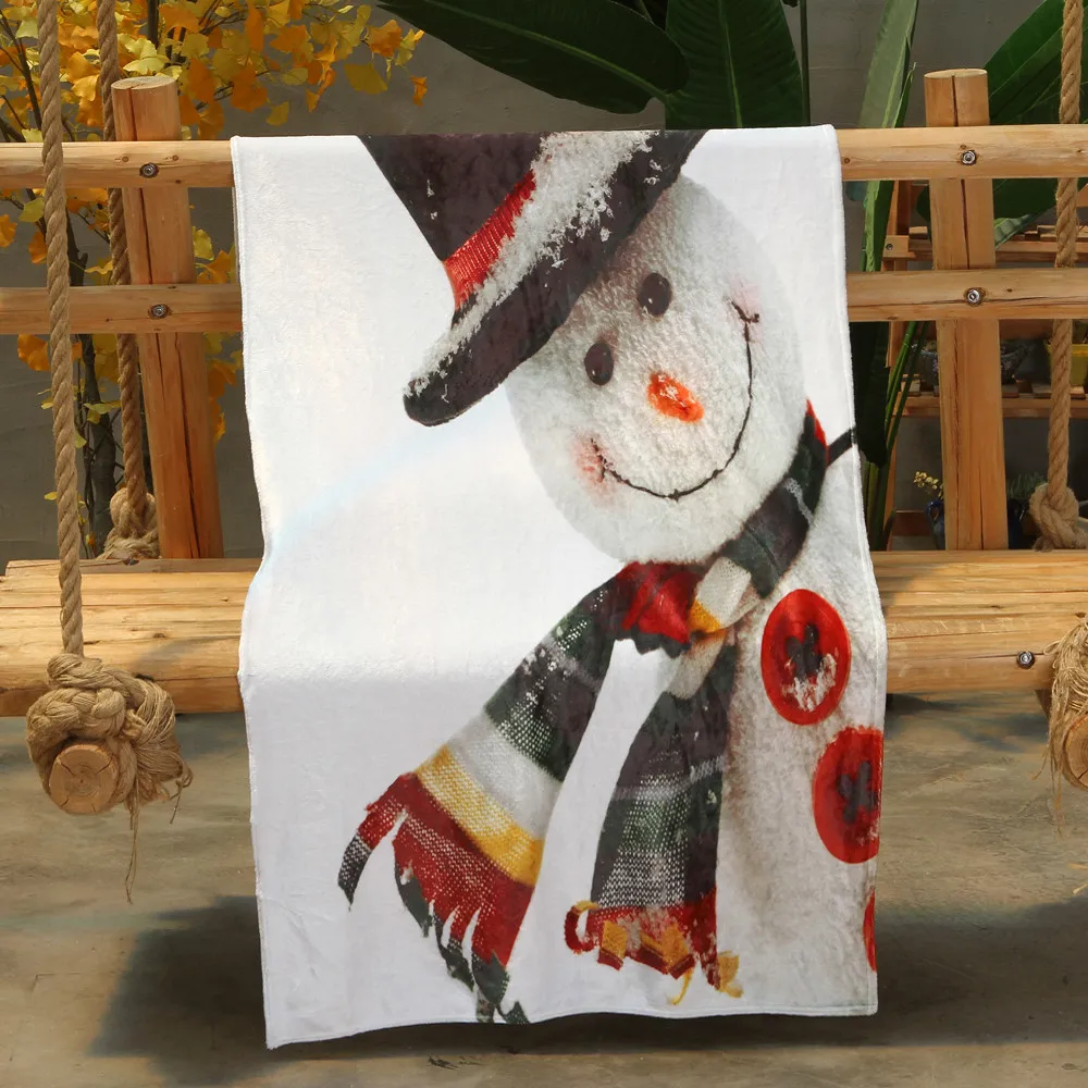 Рождественские одеяла из фланелевой ткани диван кровать одеяло 70X100 см домашний