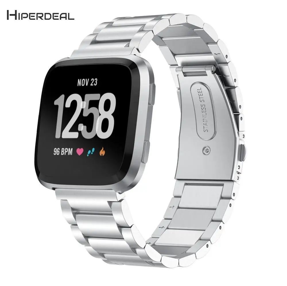 HIPERDEAL Replacement For Fitbit Versa Luxury Stainless Steel Strap Wrist Band Bracelet Smart Watches JANN22 | Электроника