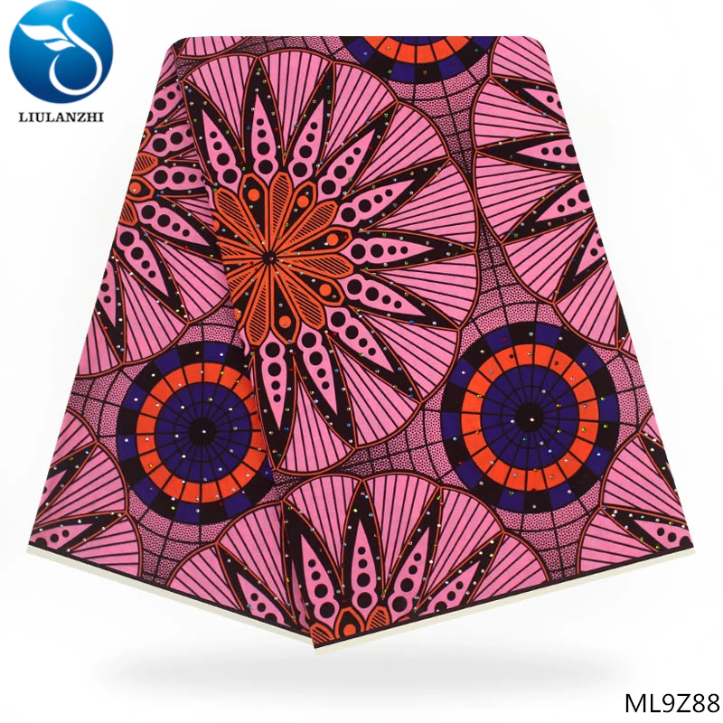 

LIULANZHI African wax stones fabric Ankara cotton real wax fabric printed wax material 6 yards/piece ML9Z77-94