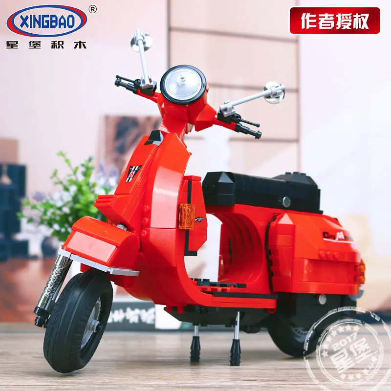 В наличии XINGBAO 03002 732 шт подлинной творческой дизайн серии Classic Vespa P200 Moto