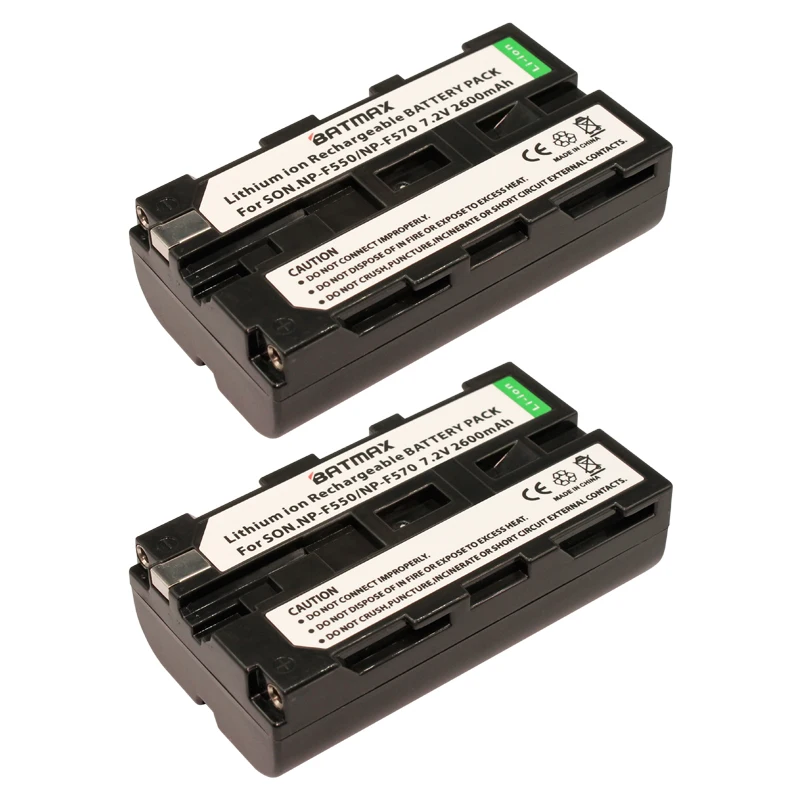 2 шт. высокой емкости 2600 мАч NP-F550 NP F550 камеры аккумуляторы + двойной ЖК-экран