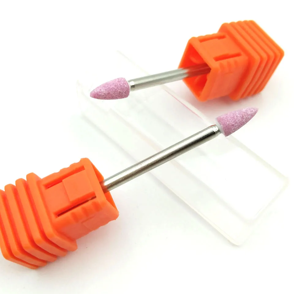 Розовая Корундовая конусная фреза для ногтей HYTOOS 3/32 дюйма роторная керамическая