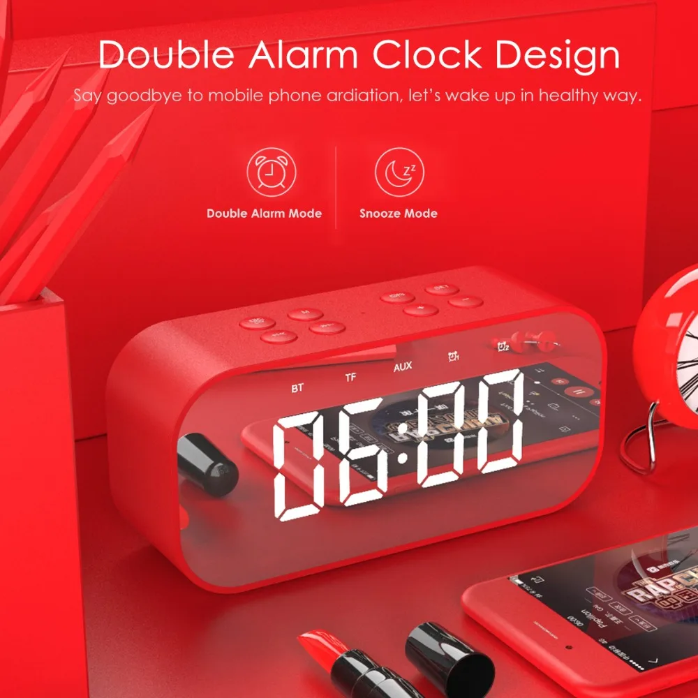 Портативный Bluetooth-динамик с ЖК-дисплеем и будильником | Дом сад