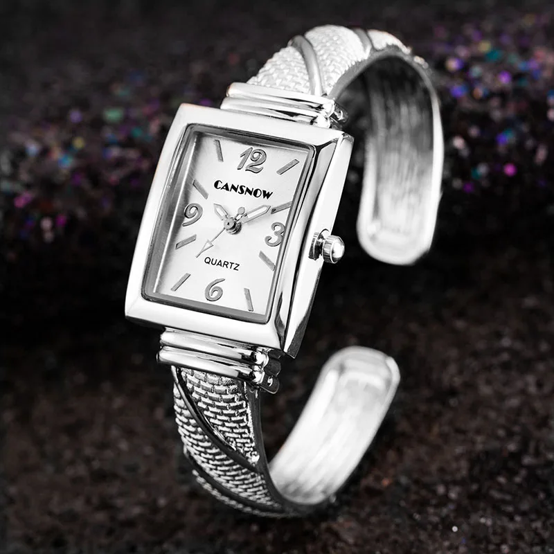 Silver White Женские часы в стиле ретро Для женщин кварцевые часы браслет Наручные часы Женская обувь часы Элитный бренд часы Relogio Feminino Montre Femme - Color: Silver White