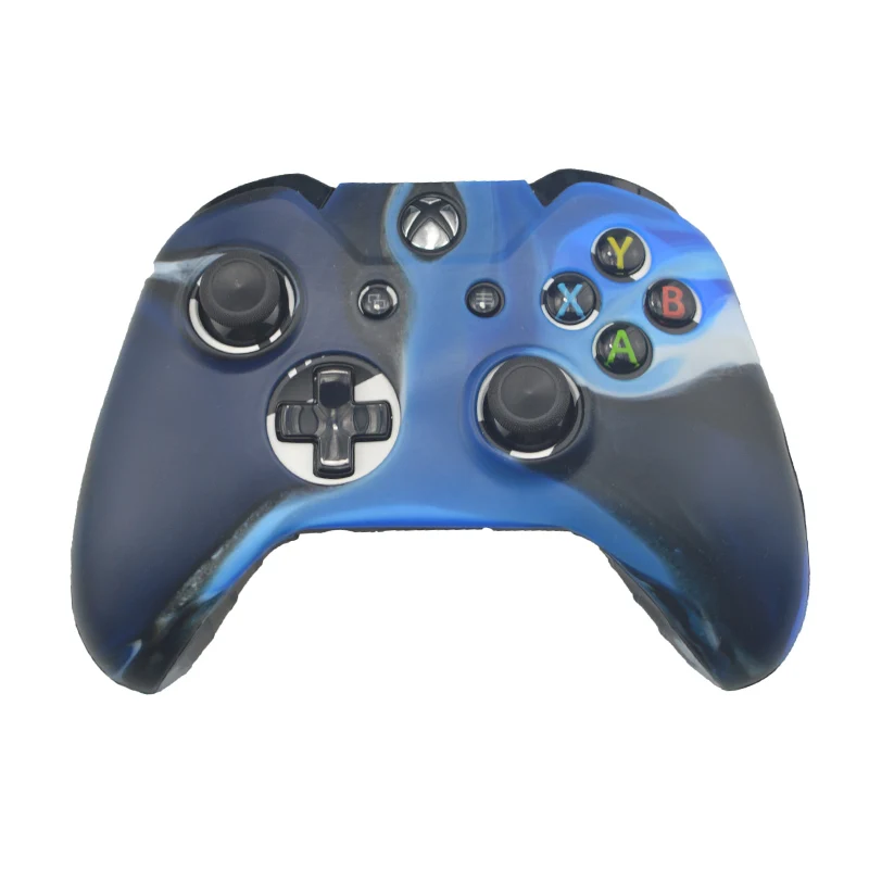 Blue Камуфляжный мягкий силиконовый защитный чехол для Xbox One контроллер резиновый протектор чехол для X box One геймпад - Цвет: Blue