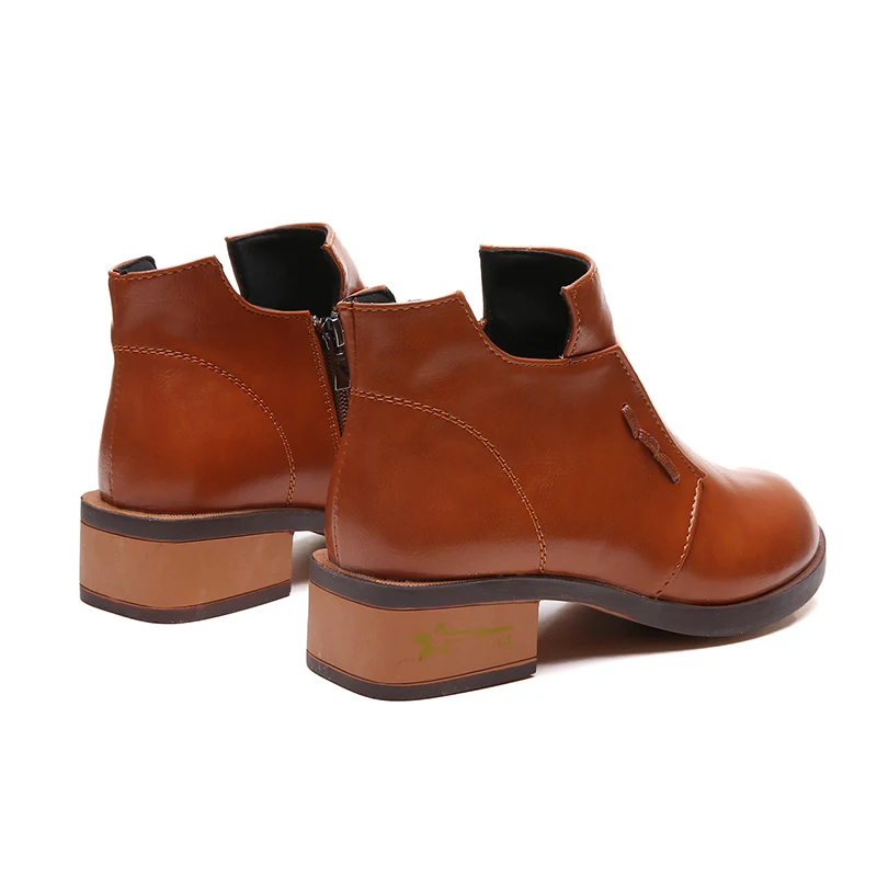 Женские ботинки женские ботильоны с круглым носком на 4 см осенние молнии Botas Femme