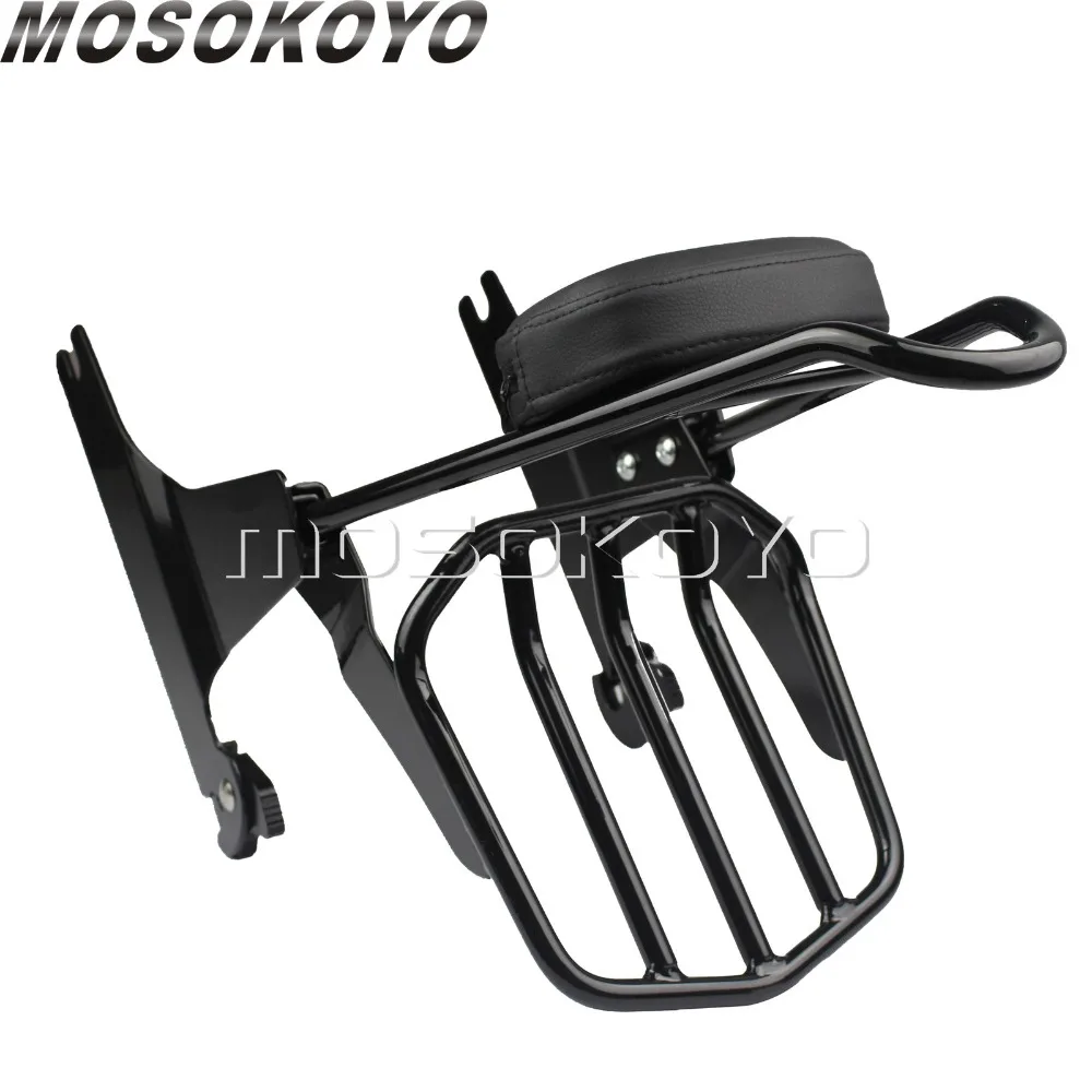 Черная подставка под спинку для мотоцикла Harley Softail Fatboy FLST FXST 2000-2005 с красным