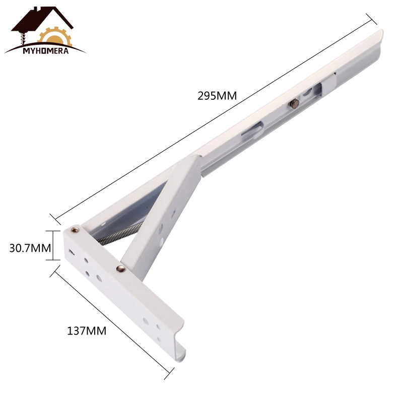 12 inch Myhomera 2 шт./компл. Треугольники Кронштейн 12/14 дюймов складные кронштейны для полок 90 регулируемые металлические настенные тяжелая нагрузка подшипника стол - Цвет: 12 inch