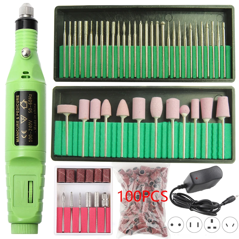 1 Набор электрическая дрель для ногтей набор маникюрный станок 20000 ОБ/мин ручка дизайна Педикюр пилка
