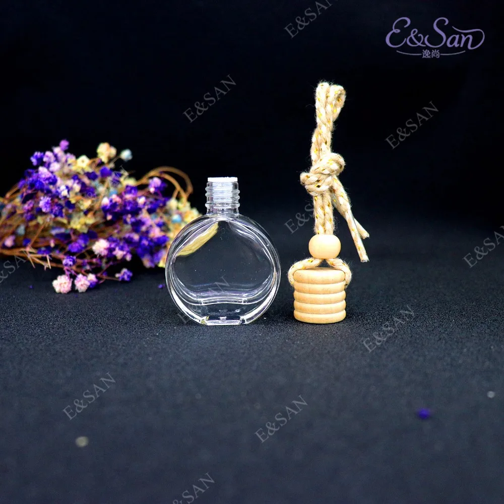 FM227-10ML плоский круглый флакон для духов Стекло автомобиля подвесная бутыль для ароматизатора 100 шт./лот