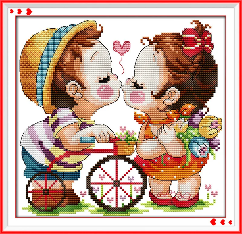 Набор для вышивки крестом Kiss little lovers DMC|counted cross stitch kits|cross kitscounted |