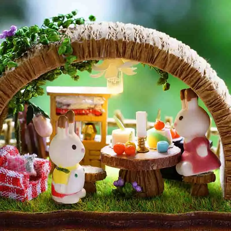 Кукольный дом мебель Diy Миниатюрный 3D Деревянный миниатюрный кукольный домик Модель Строительные наборы игрушки для подарков на день рождения фантазия лесная коробка