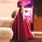 Модные белые красные мусульманские Выпускные платья с длинными рукавами хиджаб вечерние платья Кружева атласные длиной до пола размера плюс арабские вечерние платья