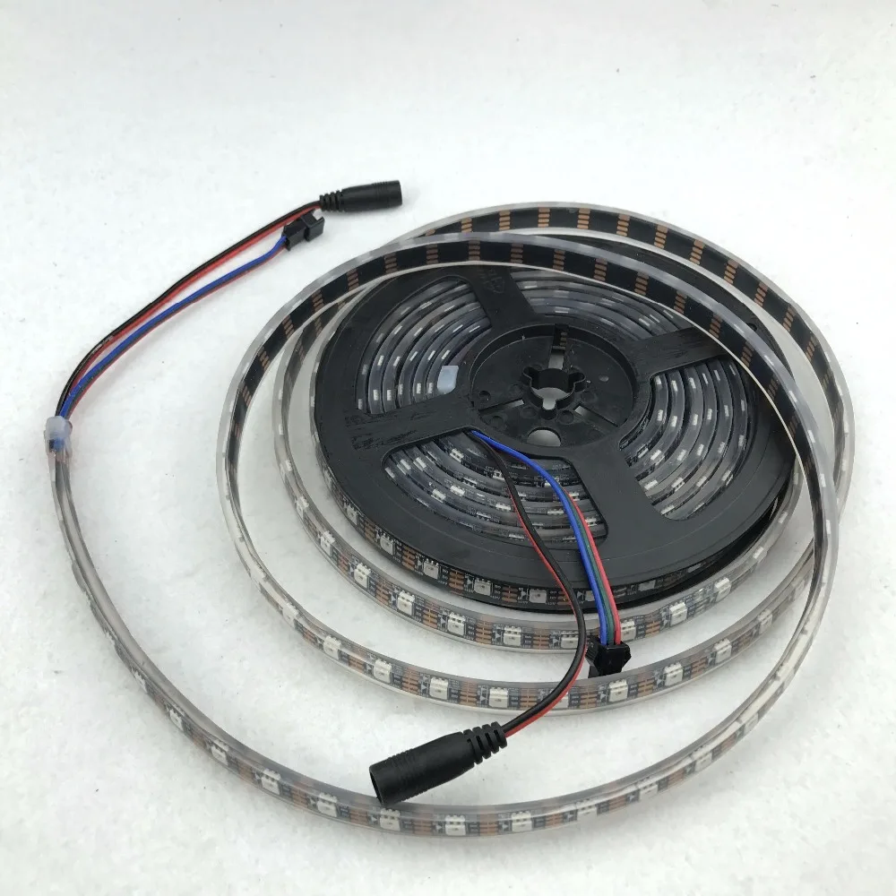 WS2815 DC12V адресуемый полноцветный RGB светодиодный полосы; 5 м/катушка; 30 светодиодный s/60 Светодиодный s/m; белый/черный pcb; заполнение эпоксидной смолой в трубке; IP68