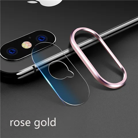 Для Apple iPhone Xs Max X XR Защитная пленка для объектива камеры из мягкого закаленного стекла для задней линзы защитное кольцо аксессуары для мобильных телефонов - Цвет: rose gold