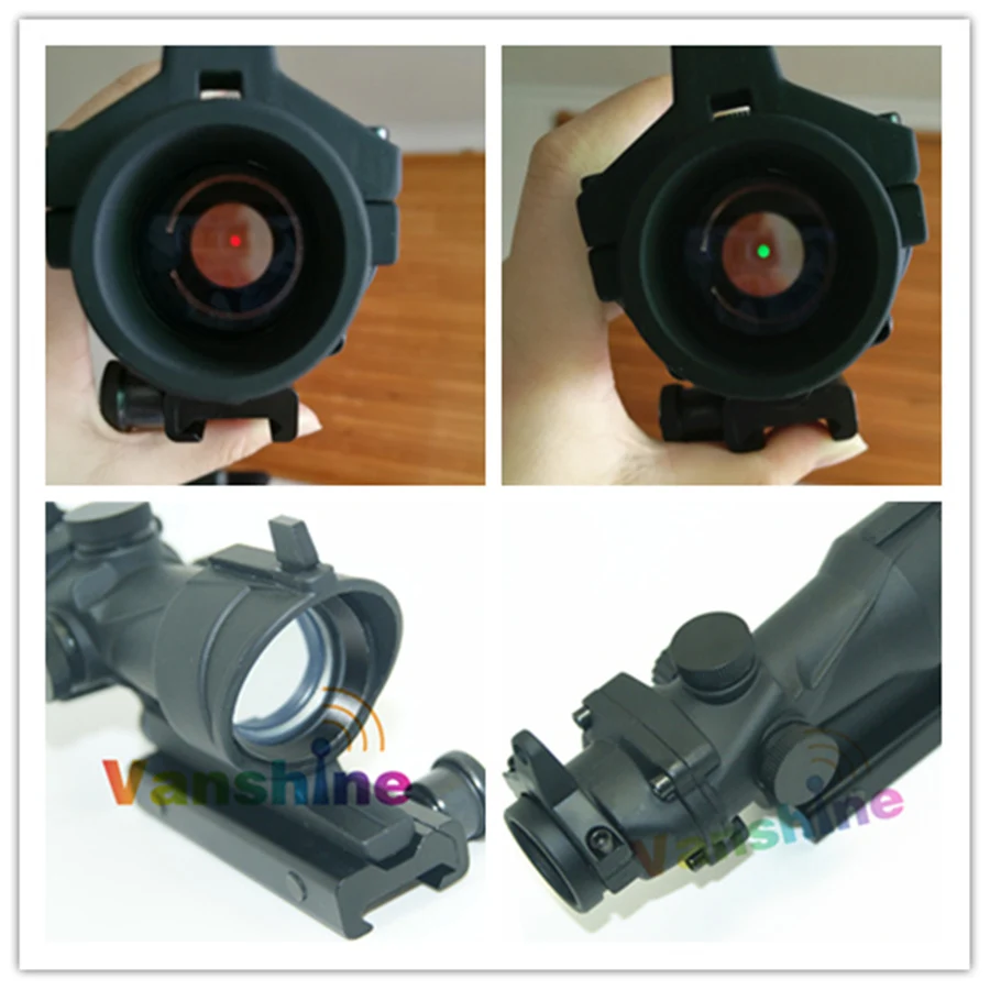 Trijicon ACOG 1x32 crosshair зеленая и красная точка область с красной точкой зрения