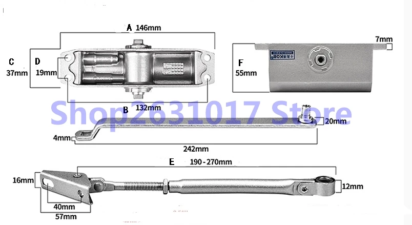 Дверной доводчик Гидравлический Буфер Автоматический подходит для веса двери