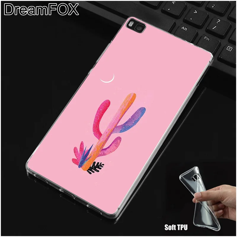 DREAMFOX M150 Мягкий силиконовый чехол из ТПУ с изображением цветка кактуса для Huawei P8 P9