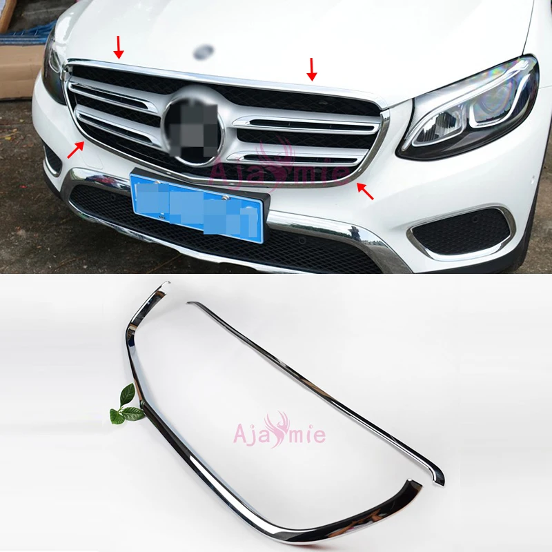 Для Mercedes Benz GLC аксессуары 2016 2017 передняя решетка Бампер протектор отделка ABS хром