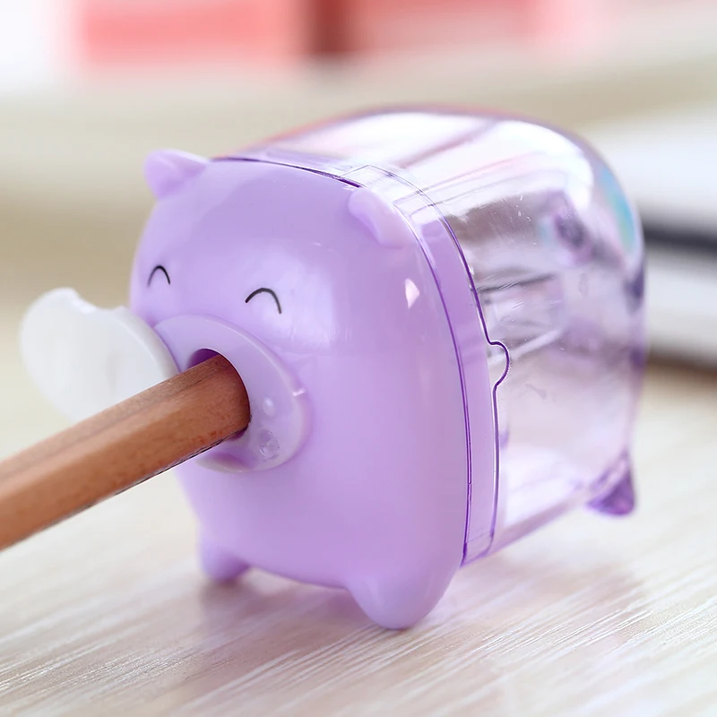 

0557 Pencil Sharpener Sweet Little Pig Sharpener Cute Kawaii Stationery School Office Supplies(Random Color)