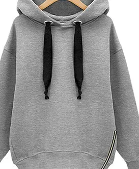 Новые модные женские негабаритных толстовки Длинный свитшот Side Zip Jacket пальто