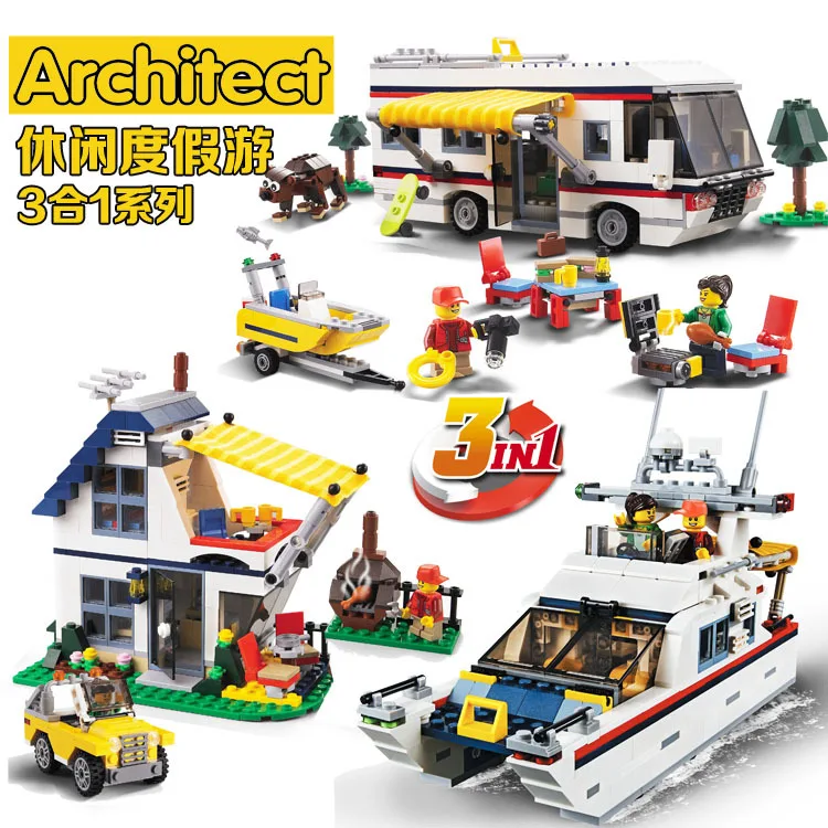 Decool 3117 792 шт. 3 в 1 для отдыха lego Creator модель строительные блоки кирпичи игрушка diy