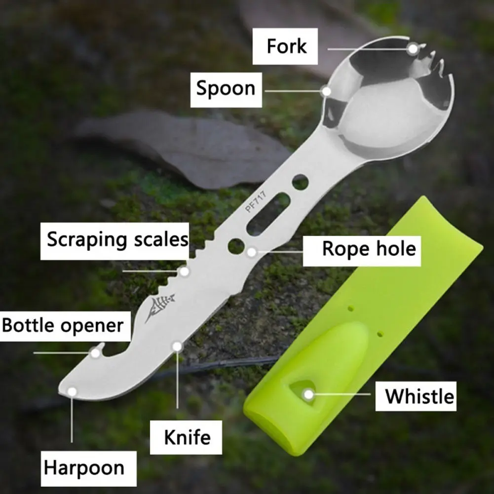 Multifunctional Tactical Pocket Knife Spoon Fork Opener Outdoor Camping Tool Hot | Инструменты