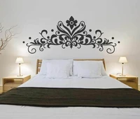 baroque headboard wall decal sticker bedroom decorative mural removable vinyl flowers wall stickers home decor living room d531