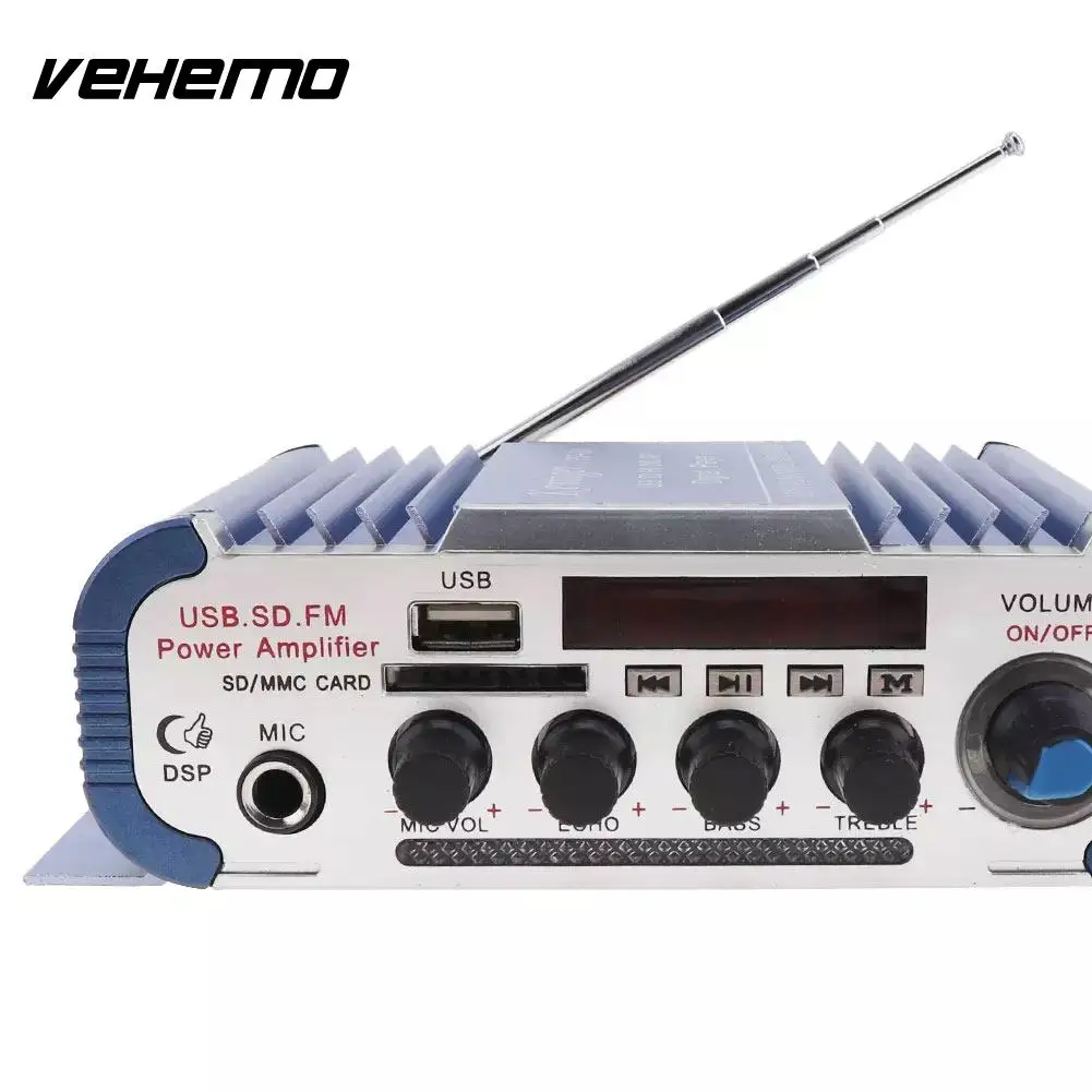 Vehemo Hi-Fi 4*41 Вт автомобильный усилитель плеер аудио мощности многофункциональный