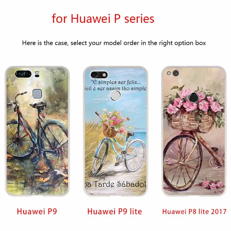 Мягкий чехол для Huawei P40 P30 P20 Pro P10 Lite e Plus P Samrt Z 2020 2019 с рисунком на велосипеде