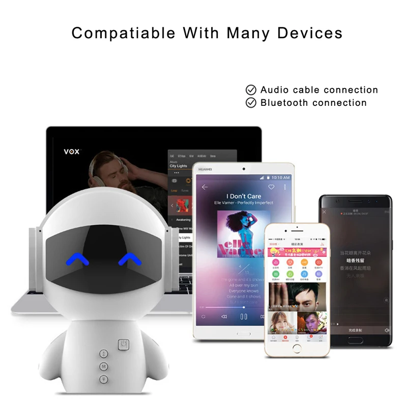 EAGOOD Интеллектуальный робот с bluetooth динамиками мобильного телефона Мощность мини