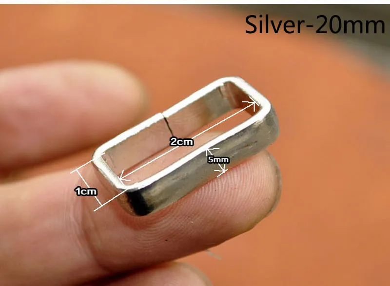 Silver-20mm Meetee 5/10/20 штук 20/25 мм ручной ленточный ремешок Медь с серебристым поясом со скобой и логотипом «сделай сам» Изделия из кожи лямки крюк аксессуар YK030 - Цвет: Silver-20mm