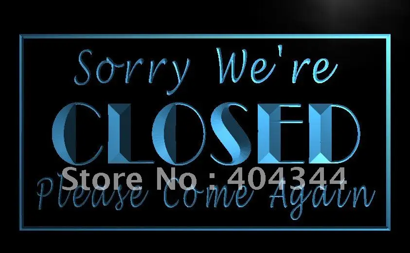 

LB102- Sorry We're Closed Close Neonschild Sign home decor crafts