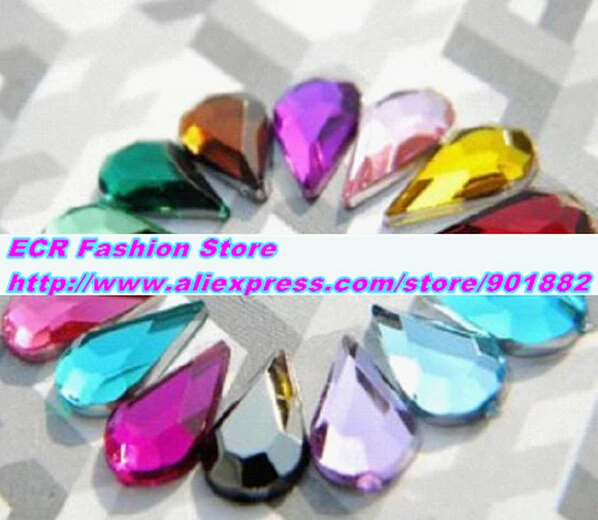 

5,000pcs/Bag 5*8mm Flat Back Tear Drop Shape Acrylic Rhinestones,Acrylic Plastic 3D Nail Art / Garment /Jewelry Rhinestone