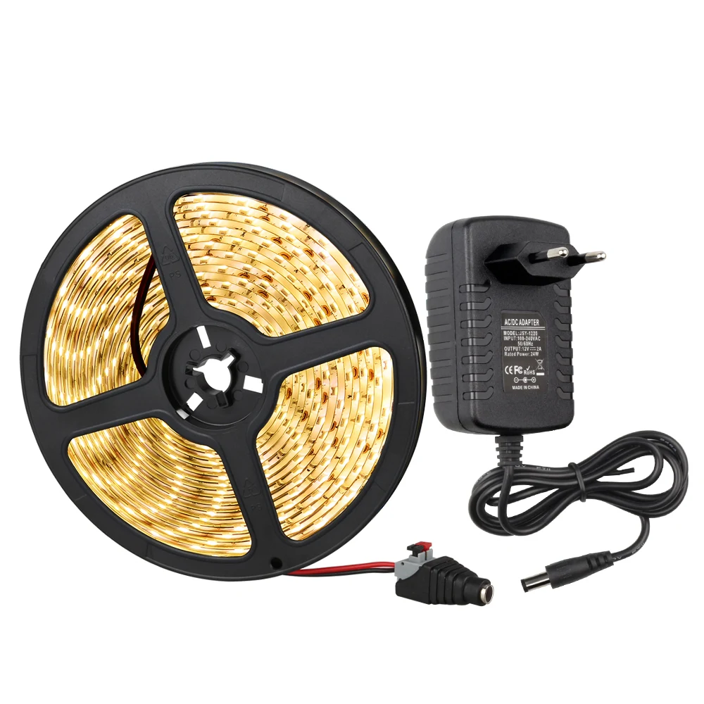 Водонепроницаемая 5 м/рулон SMD 5630 Светодиодная лента 60Led/M гибкая светодиодная 12V2A