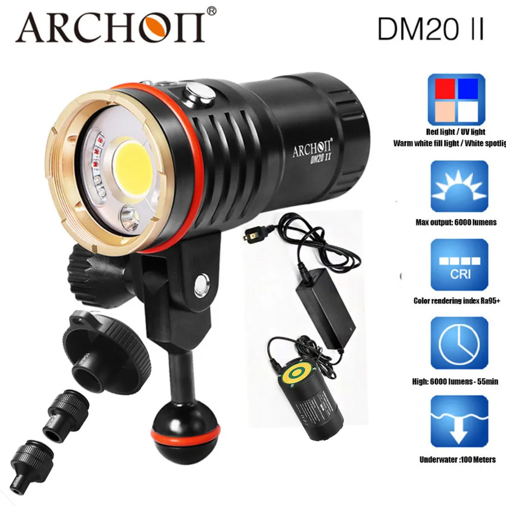 ARCHON DM20 II WM26 6000LM 60 Вт COB вспышка для съемки видео светильник УФ/красный Photographying