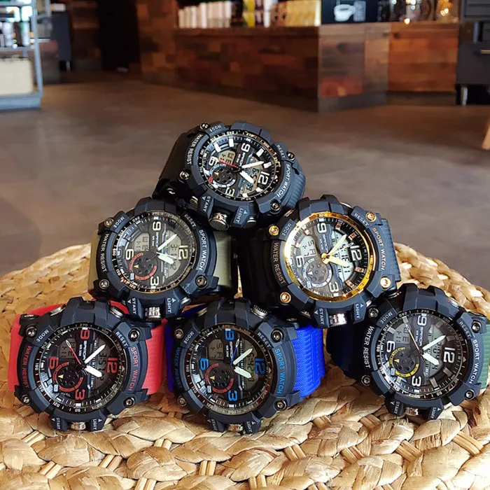 Мужские часы брендовые Роскошные водонепроницаемые спортивные цифровые