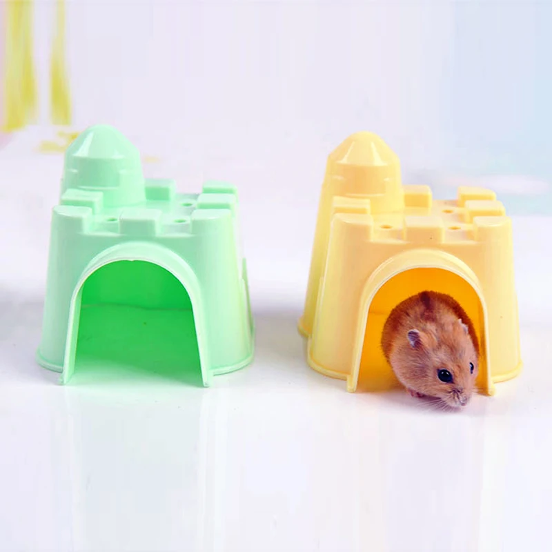 

Lovely Castle Guinea Pig Squirrel Djungarian Hamster House Cage For Hamsters Nest Hamster In A House Toys Small Pet Animal House