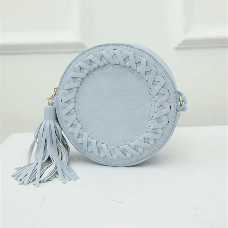 Женщины Круглый Кисточкой Тканые Crossbody Сумки Девушки Сумка Милые Дамы Вязание