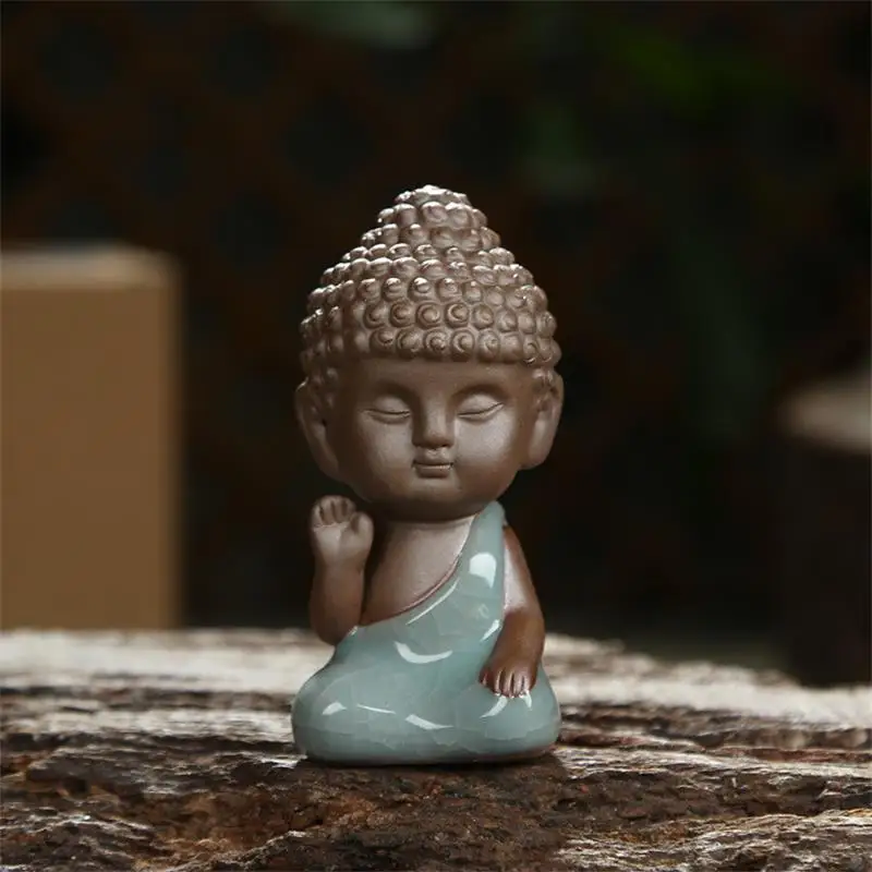 Статуэтка Будды статуэтка курильница украшение Монк чай домашние животные