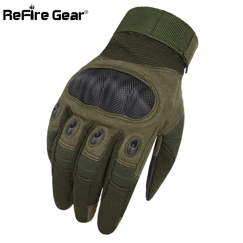 

Перчатки ReFire Gear мужские в стиле милитари, боевые тактические митенки с карбоновыми вставками, Нескользящие защитные армейские перчатки для страйкбола