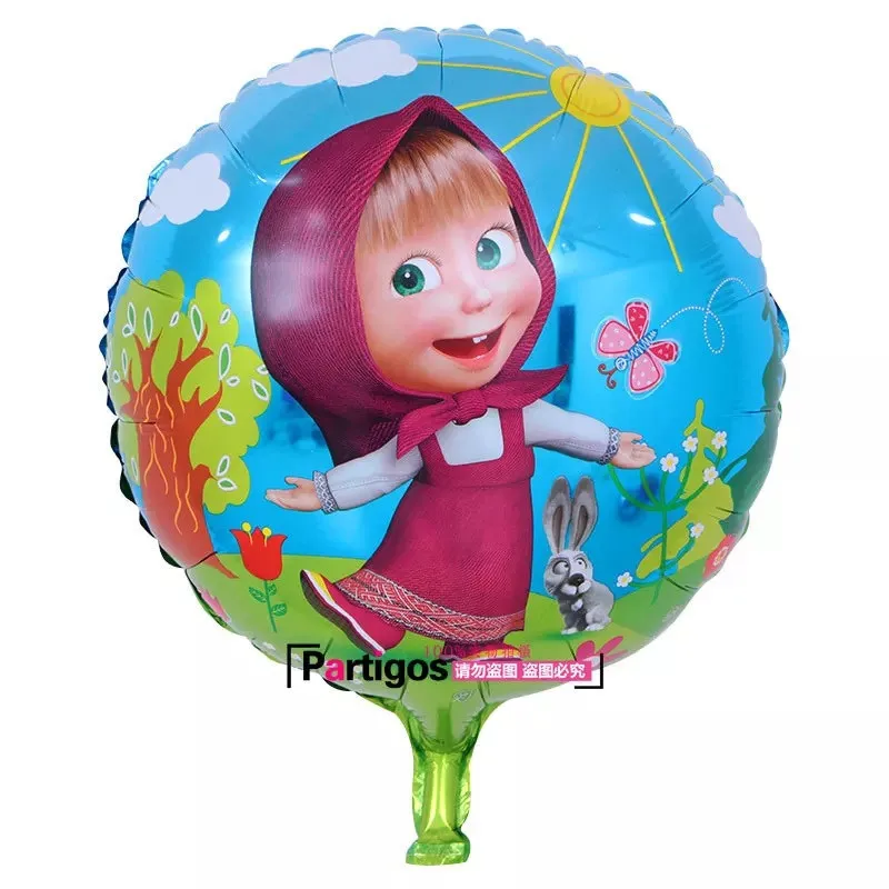 Balloons-4-1pcs 1 шт., сумка на шнурке с изображением Маши и медведя для девочек, дорожная посылка для хранения, школьные рюкзаки с героями мультфильмов, детские подарки на день рождения - Цвет: Balloons-4-1pcs