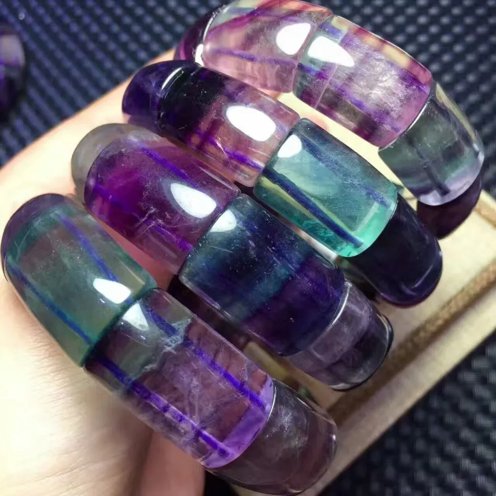 Подлинная натуральная цветная флюоритовая Хрустальная прямоугольная