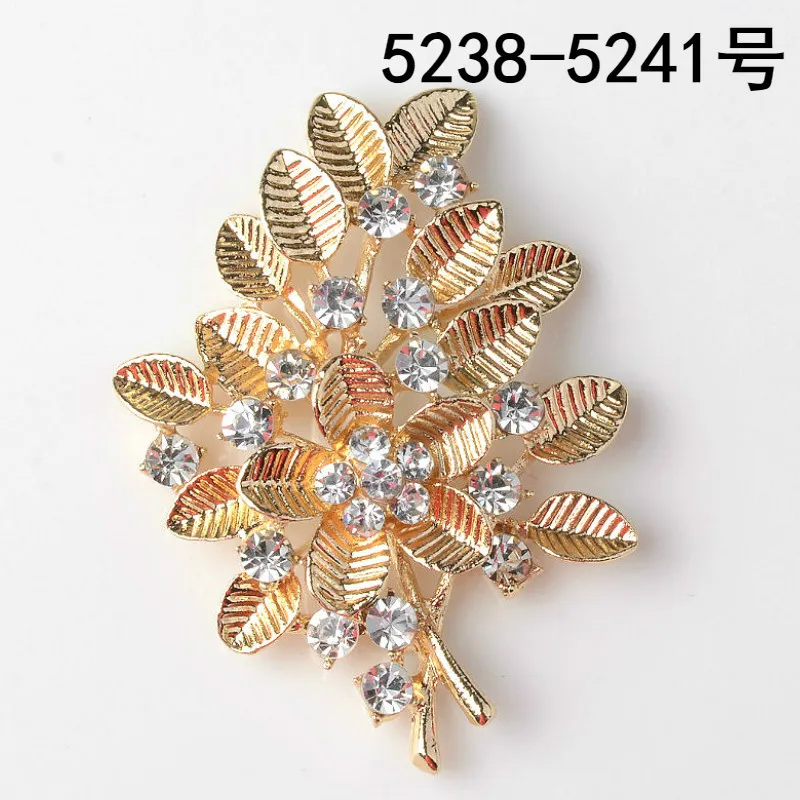 

20PCS 36*48mm Alloy Material Gold/silver color Crystal Leaf Branch Charm for Wedding Head DIY Jewelry Accessory Findings