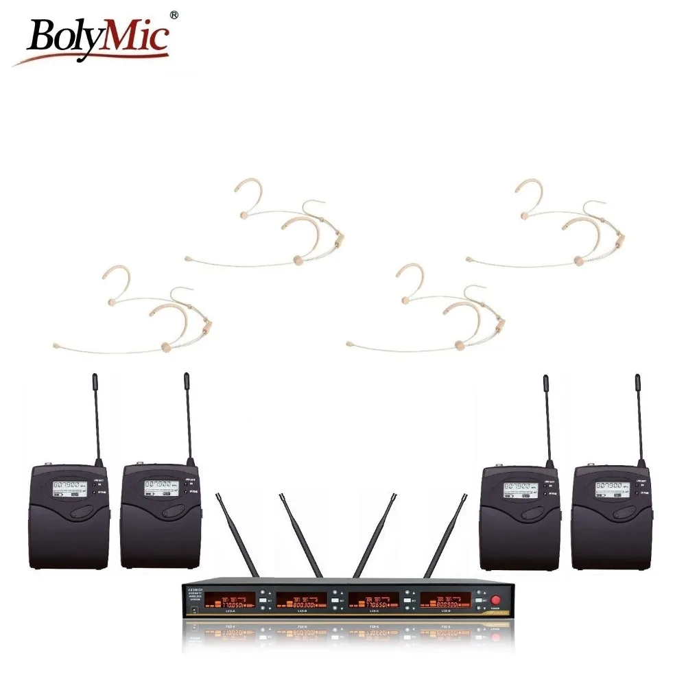 4 канальный беспроводной микрофон UHF беспроводная гарнитура микрофонная система