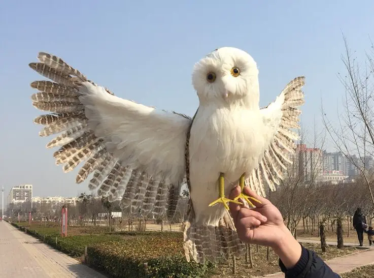 Большие 40x70 см перья Ночная Сова Модель пены и расширительные крылья ручная