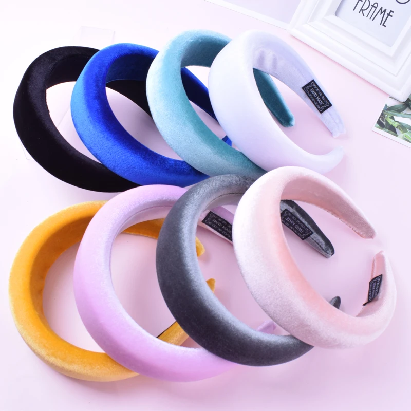 4cm Trendy Fashion Velvet Headband Women Wide Crown Fascinat