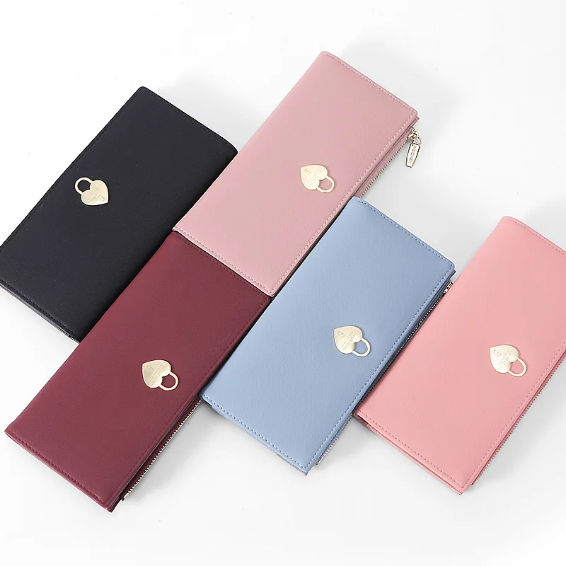 Женский Длинный кошелек WEICHEN с замком в виде сердца держателем для карт карманом